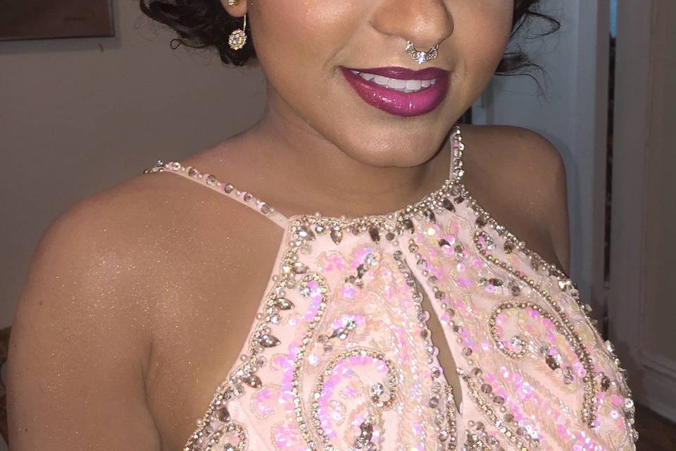 Prom makeup I did on this lovely girl.Her arms were covered with scars from  mosquito bites and she asked for cover up. I didn't ask for a before and after out of respect  but she was happy with the outcome