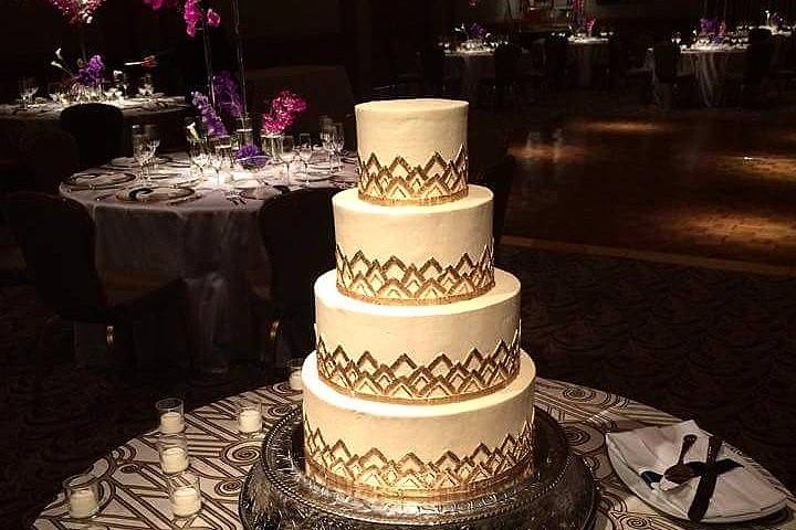 Four tear wedding cake