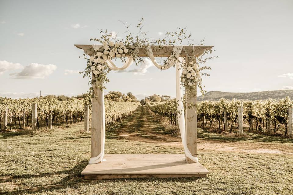 Big cork vineyard wedding