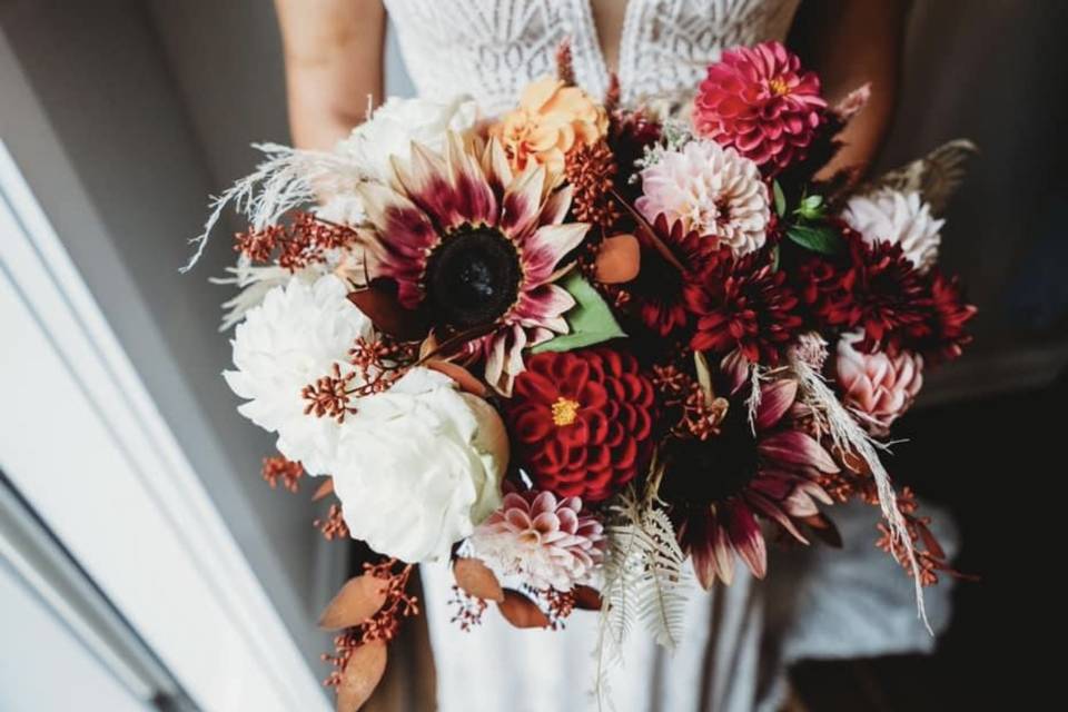 Rustic fall bridal bouquet