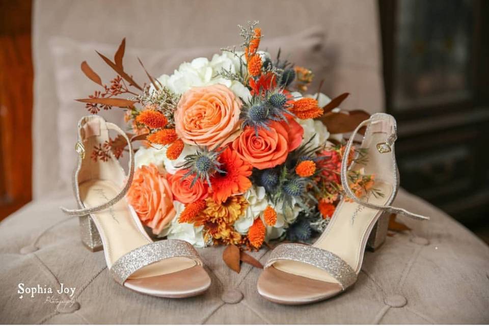 Orange bridal bouquet