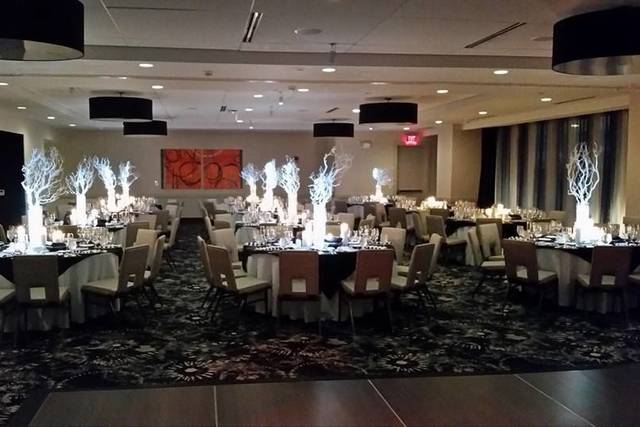 Table setup with centerpiece