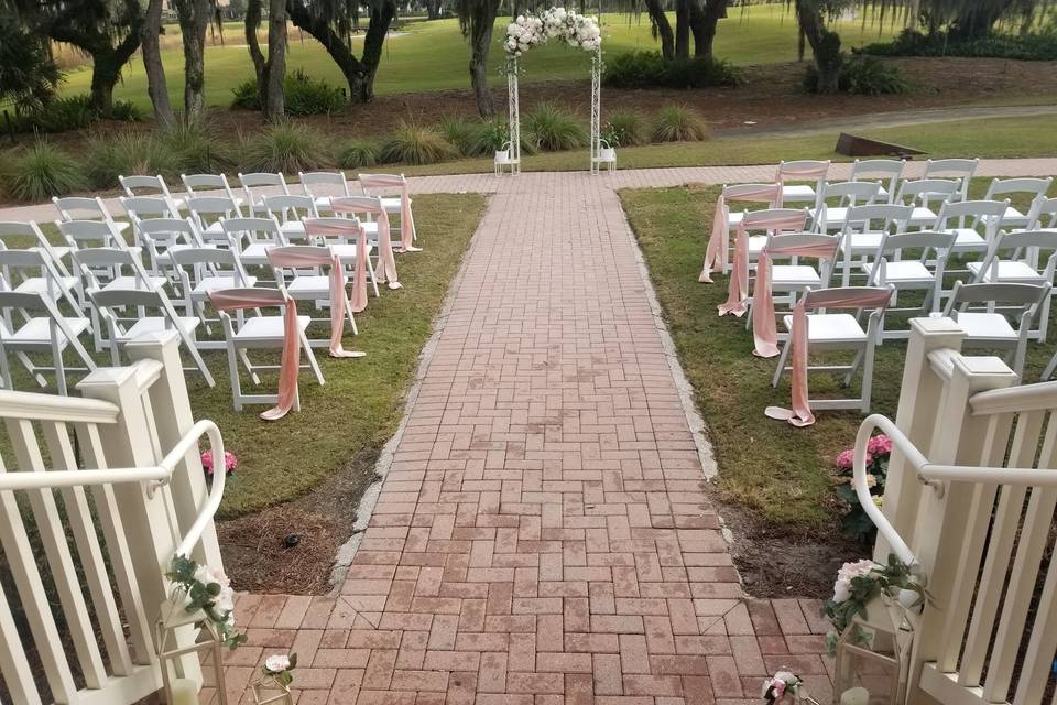Ceremony on front lawn
