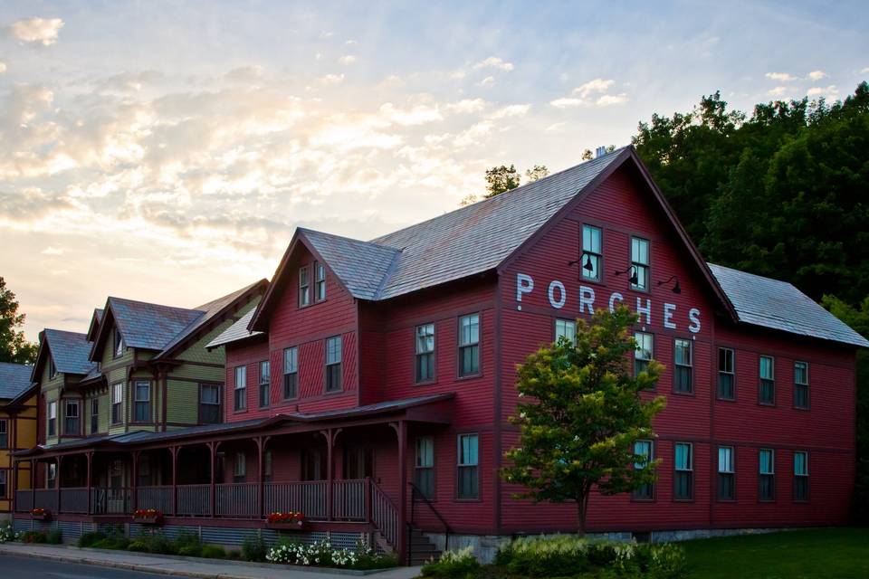 Exterior view of the The Porches Inn at Mass MoCA