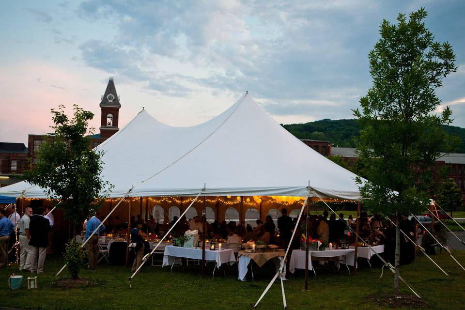 Tent wedding celebration