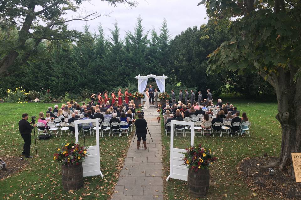 Outdoor wedding ceremony