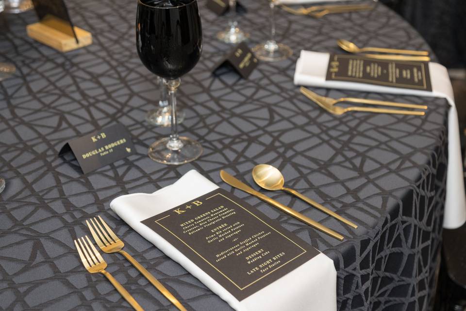 Gold Foil Menus