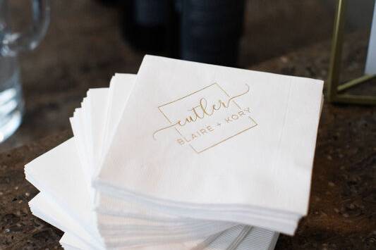 Napkins with Gold Foil
