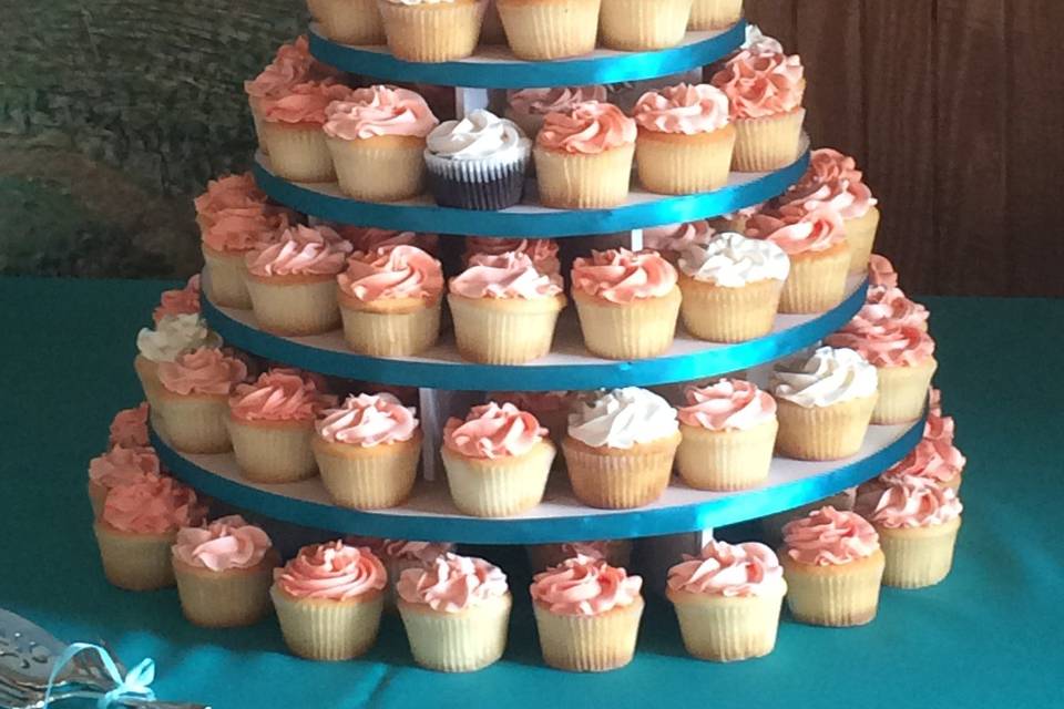 Peach Ombre w/Cupcakes