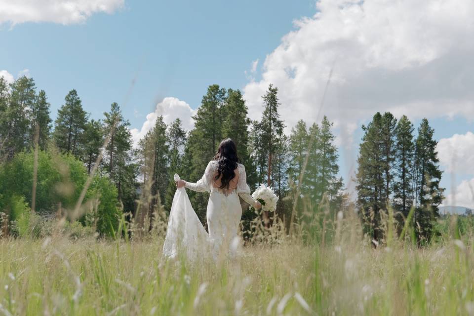 Walking in grass