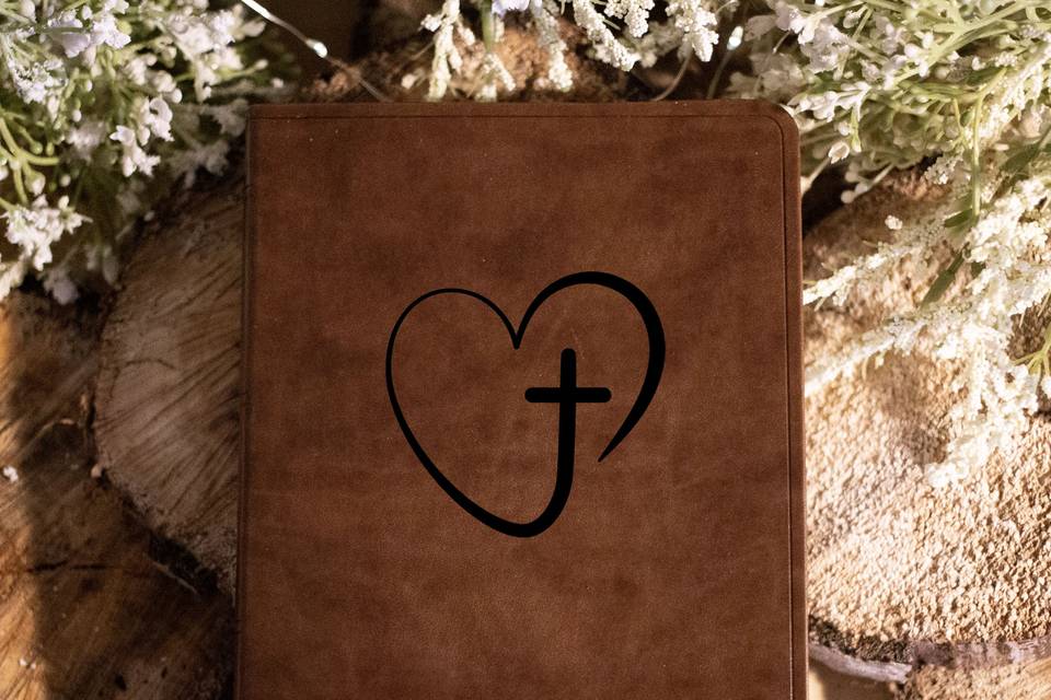 Custom Heart Cross Bible