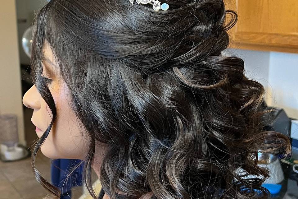 Quinceanera, hair and makeup