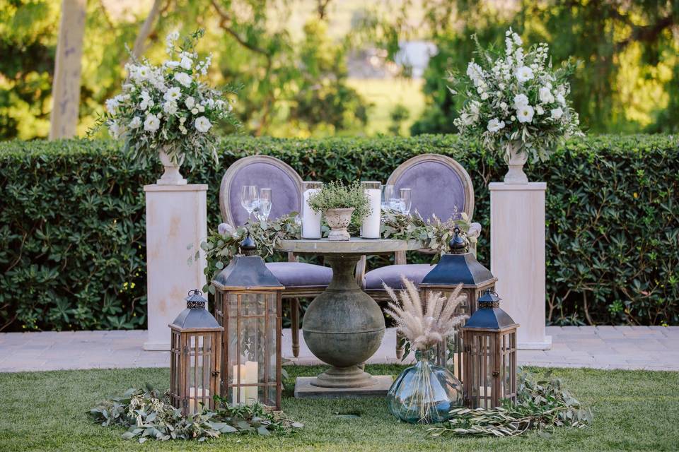 A lovely sweetheart table.