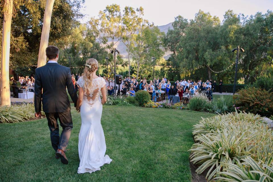 The couple's entrance.