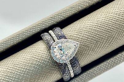 Pear Halo Ring