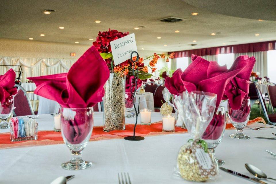 Table setup with centerpiece