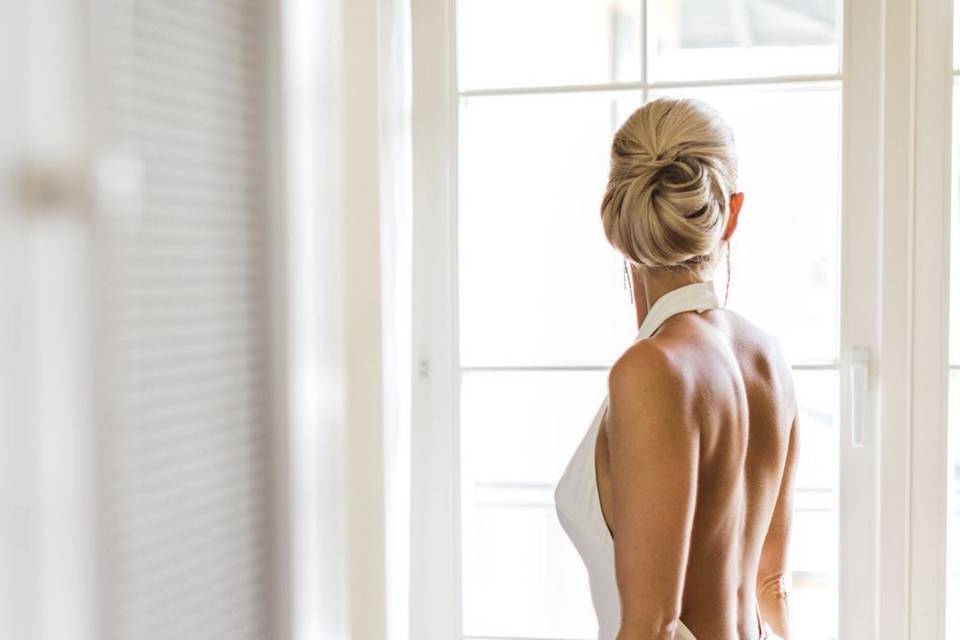 Backless Gown Updo