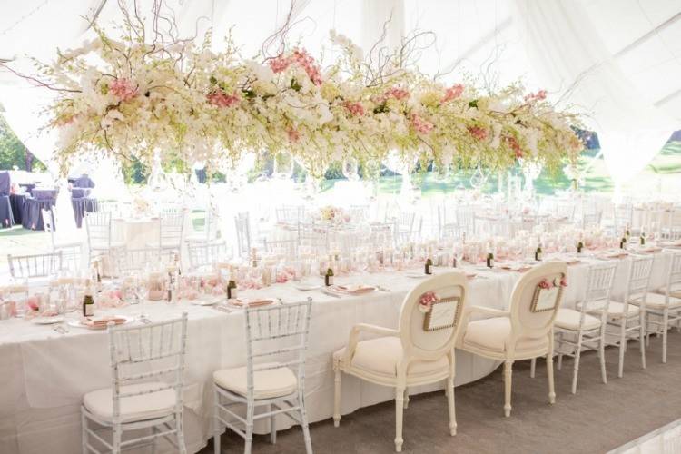 Wedding at Lake Oswego Country ClubFlowers and Coordination - Kim ForenClaudine Chairs - Classic Vintage Rentals