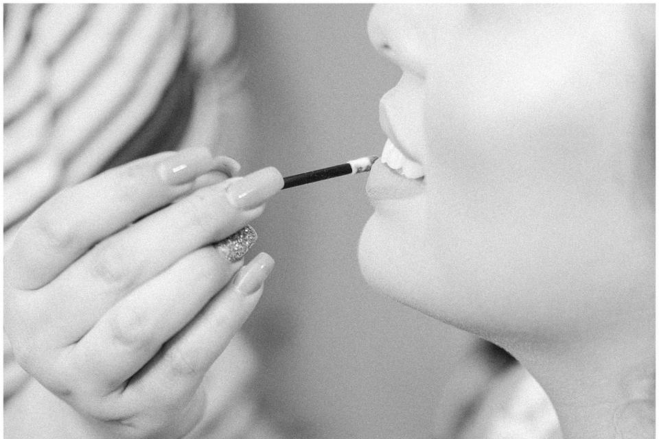 Bride getting ready