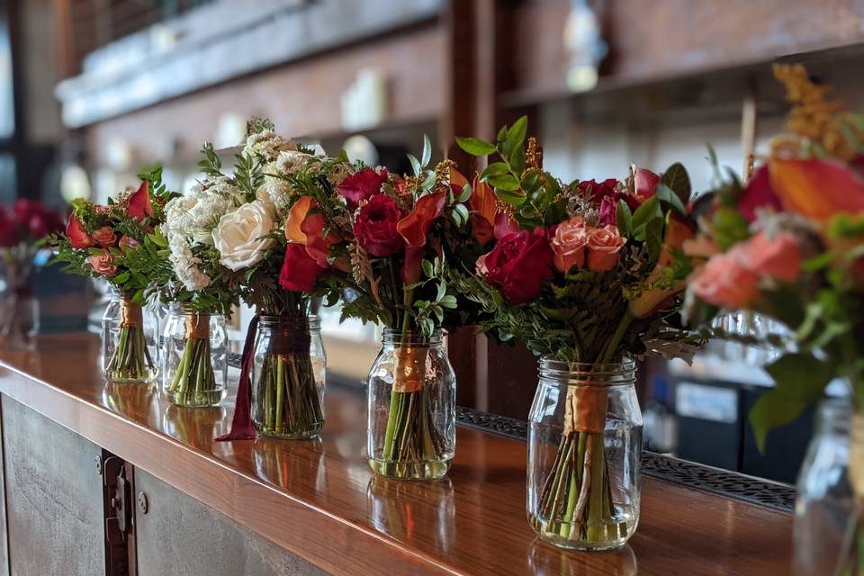 Bridal and bridesmaid bouquets