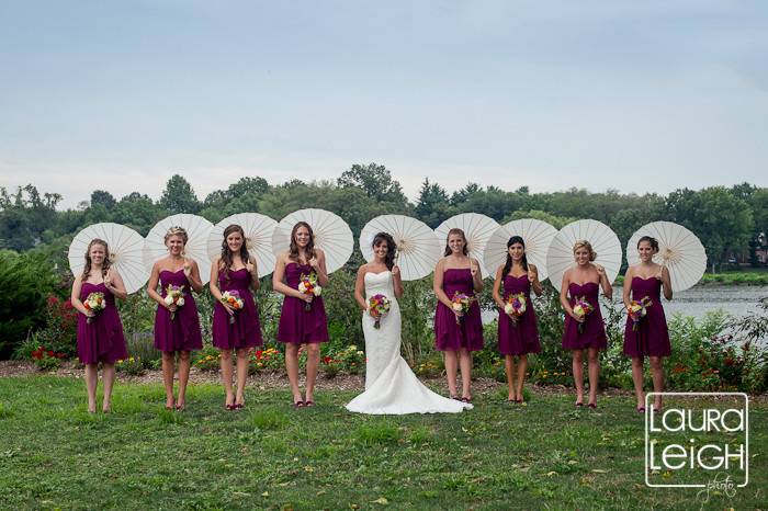 The bride with bridesmaids
