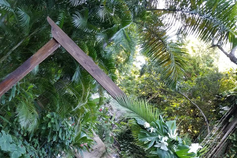 Tropical Rustic Wedding Arch