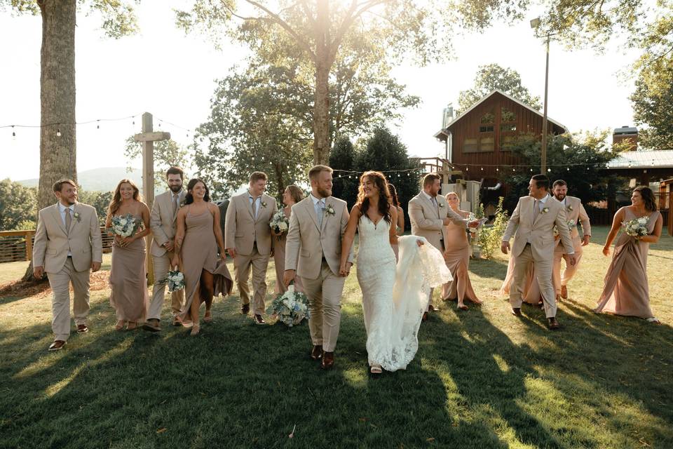 Couple & wedding party