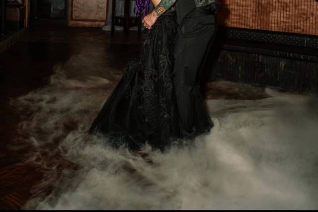Bride and groom on dance floor