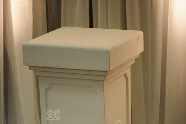 White Pedestal - For Ceremony and Reception venue Décor. Available at Garden of Eden Int'l for Rental.