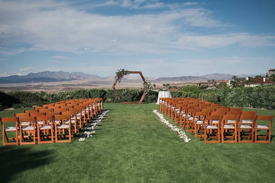 Daytime ceremony event lawn