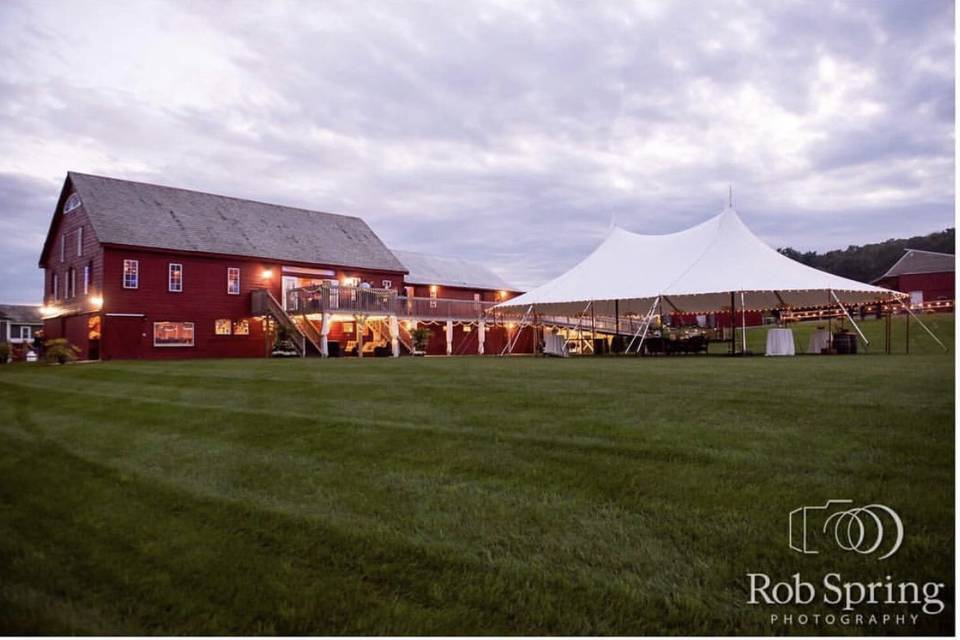 Our barn with tent