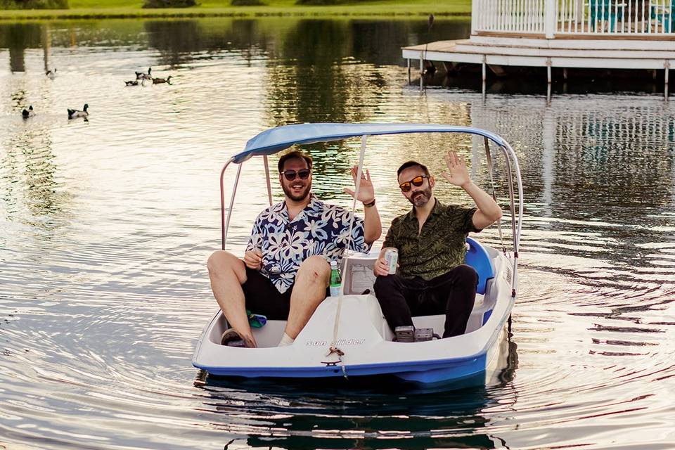 Boat on our 1-acre pond.