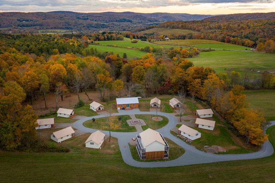 The glamping village.