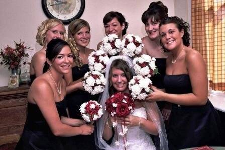 Bride with bridesmaids