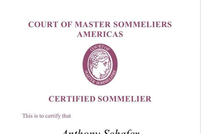 Certified Sommelier Certificat