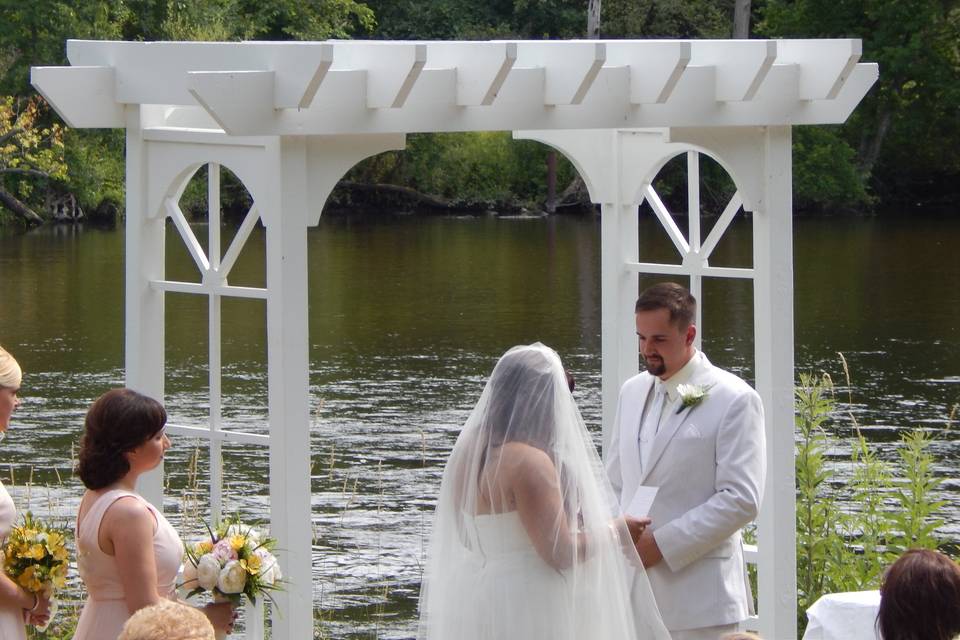 Bride with her flower girls