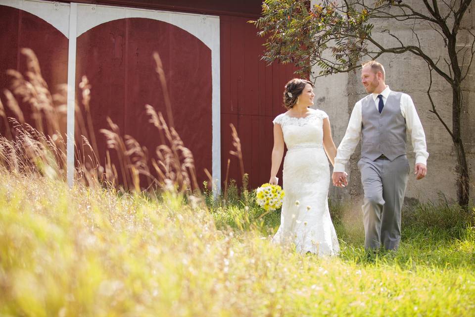 Couple holding hands