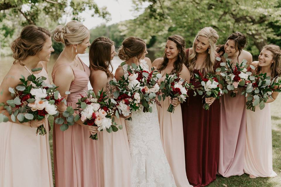 Bride and Bridesmaids