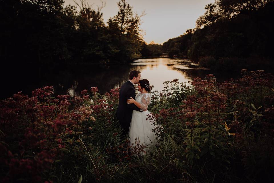 The river and wildflowers