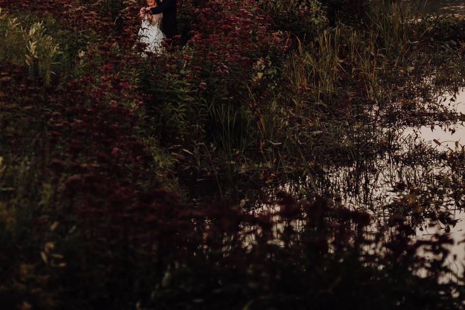 The river and wildflowers