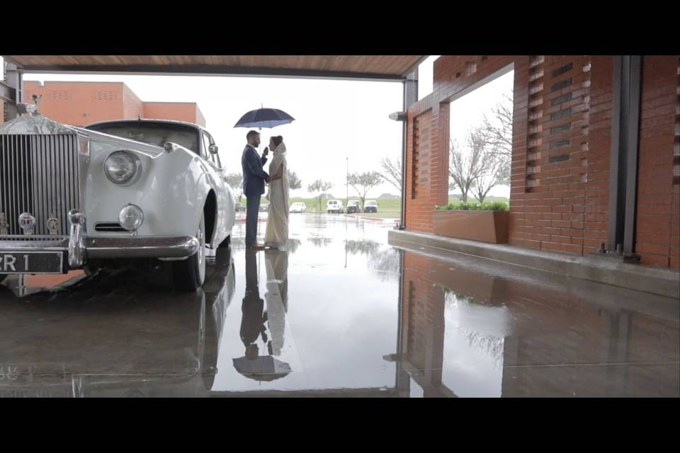 Vintage car pose