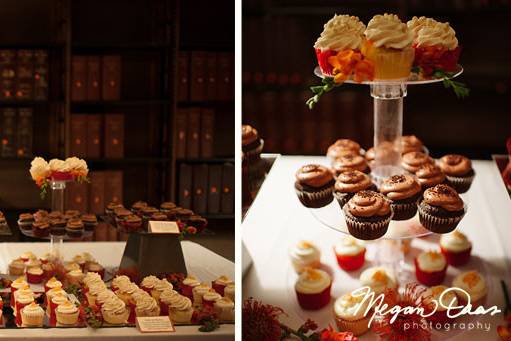 Cupcake buffet featuring South African flowers