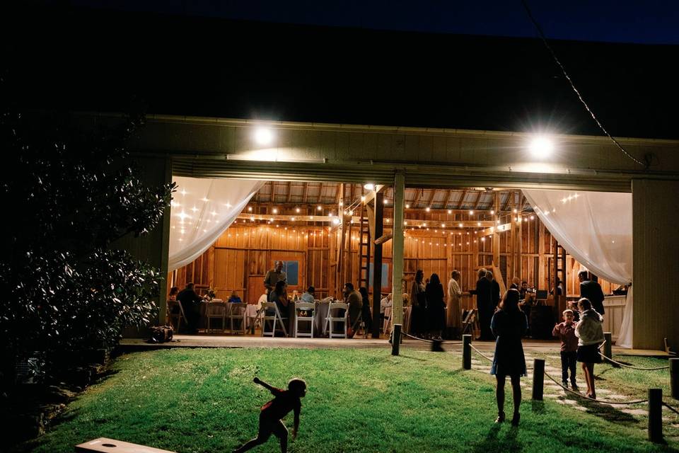 Barn at night
