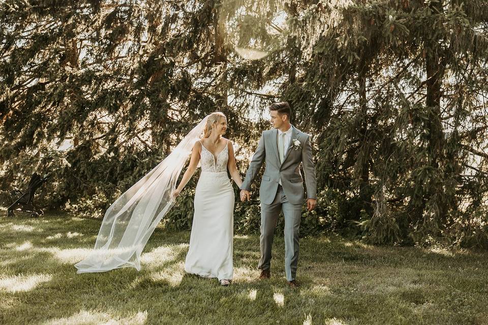 Couple by the trees