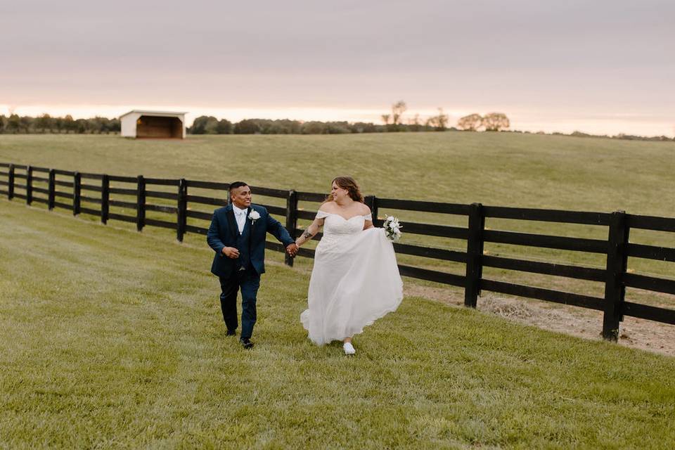 Running through the field