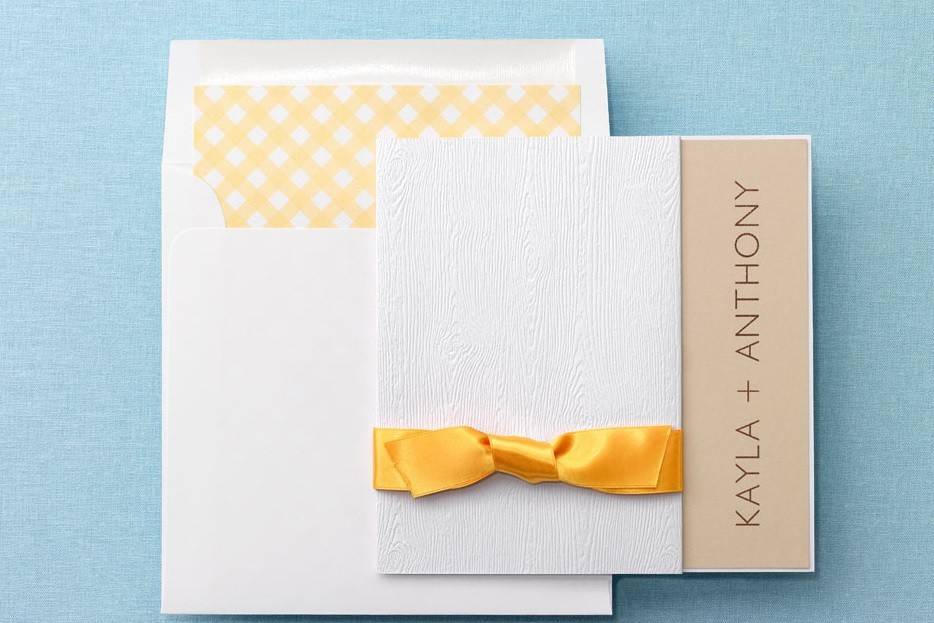 Gingham Invitation from Checkerboard's Brides Fine Papers album.