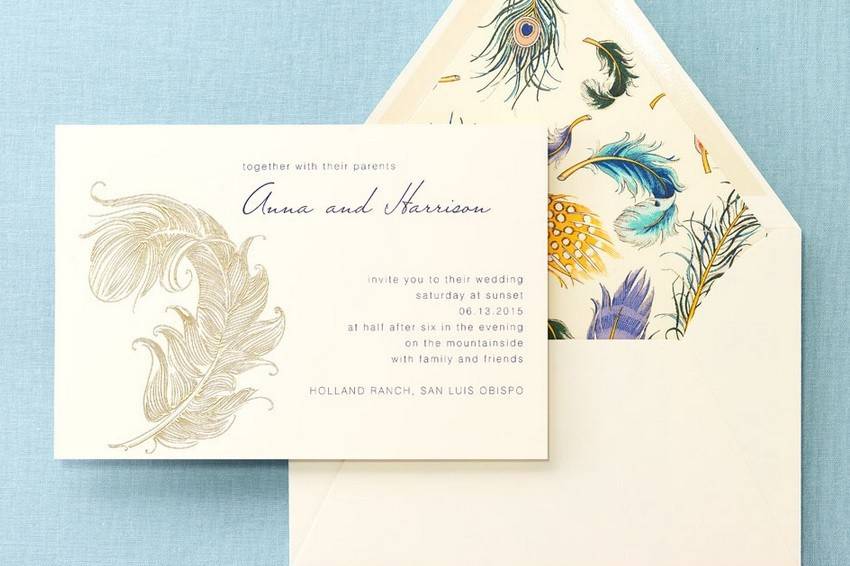 Pluma Invitation from Checkerboard's Brides Fine Papers album.