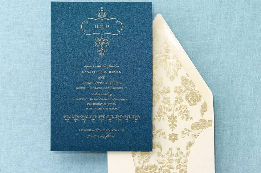 Windsor Invitation from Checkerboard's Brides Fine Papers album.