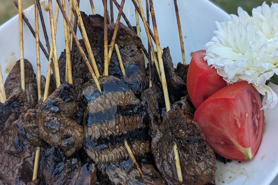 Teriyaki steak skewer