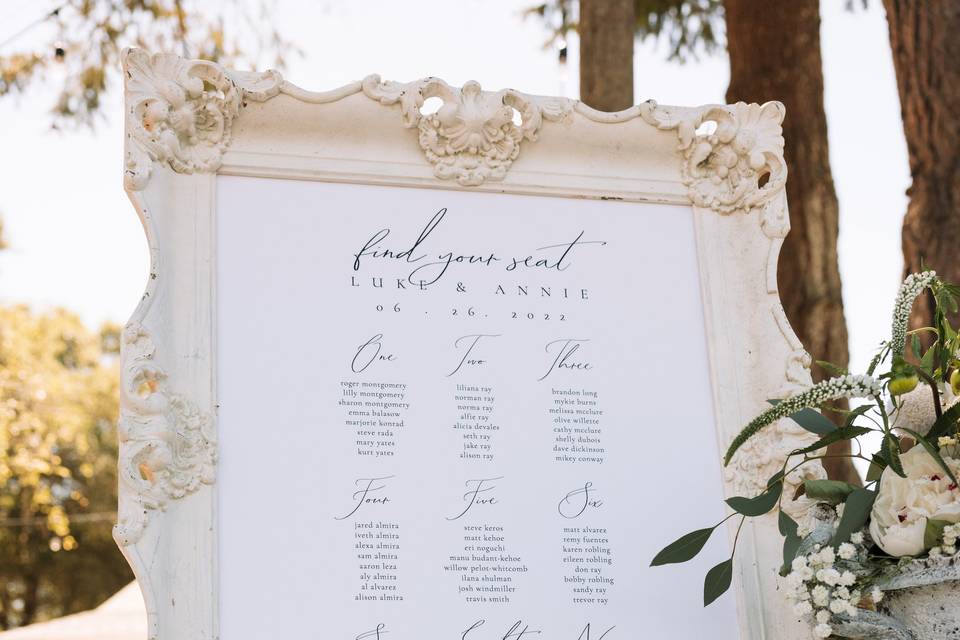Seating Chart & Florals